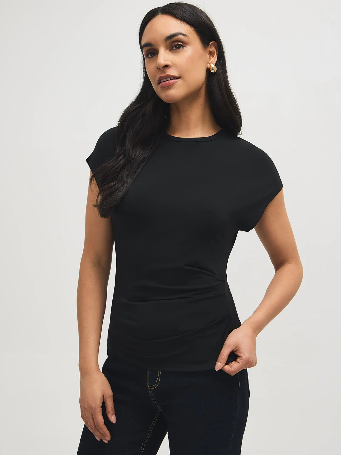 Dolman Sleeve Top With Side Pleats - Image 5