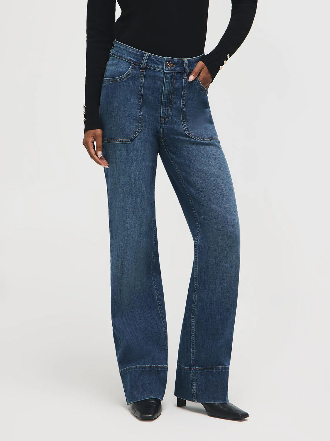 Cotton-Blend Straight Leg Jeans - Image 6