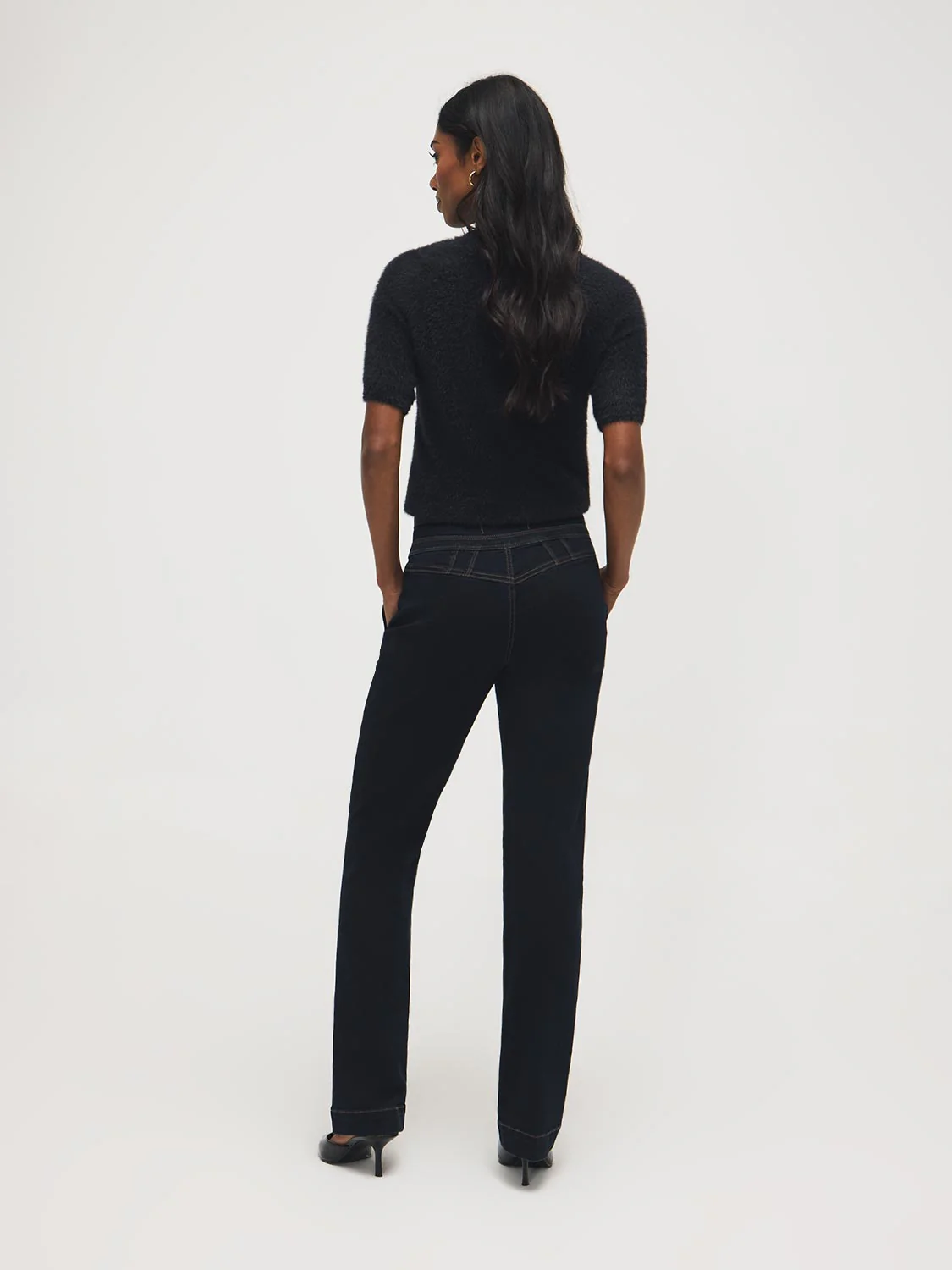 3-Button Waistband Bootcut Jeans - Image 4