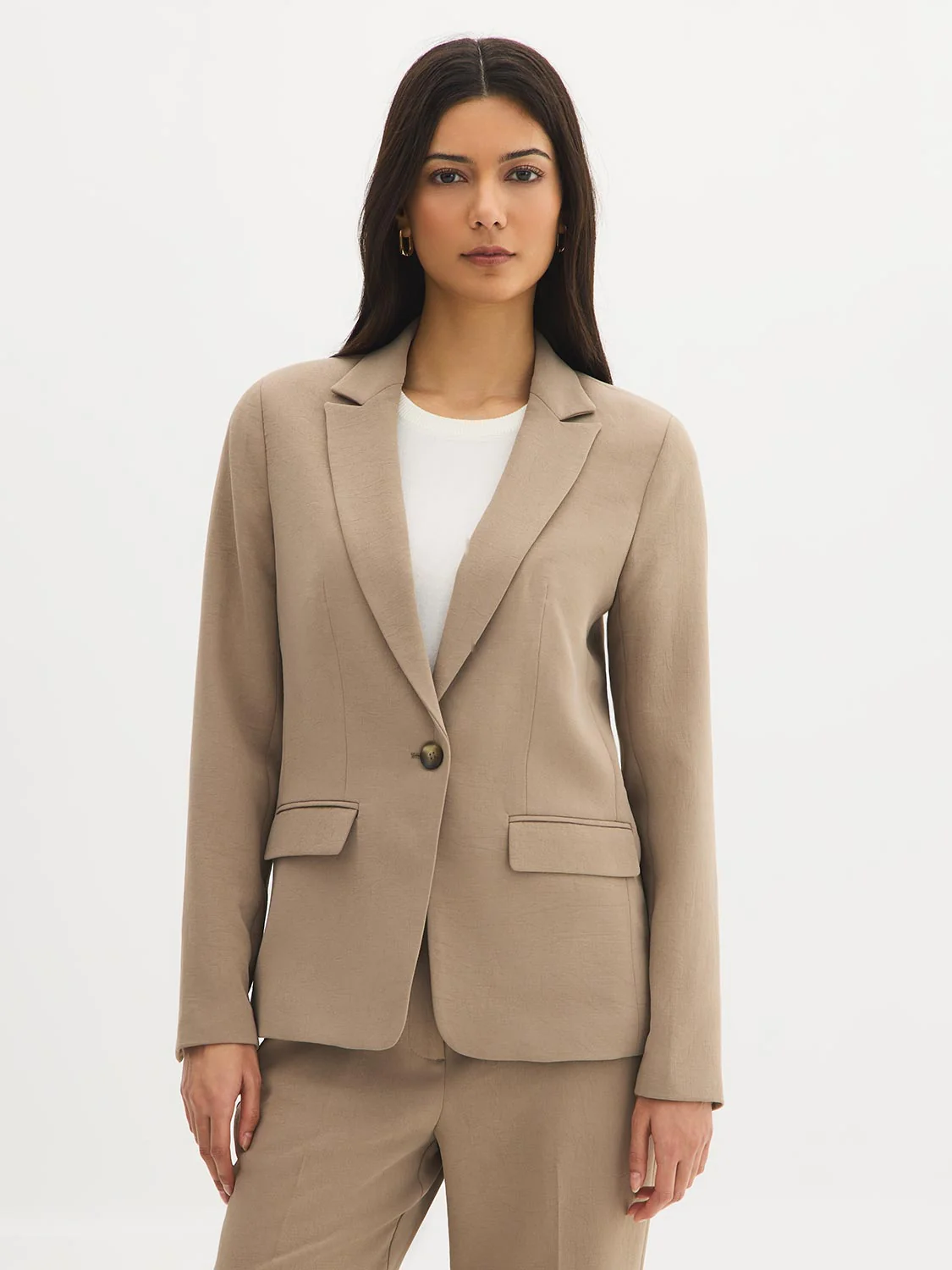 One-Button Crepe Blazer - Image 3