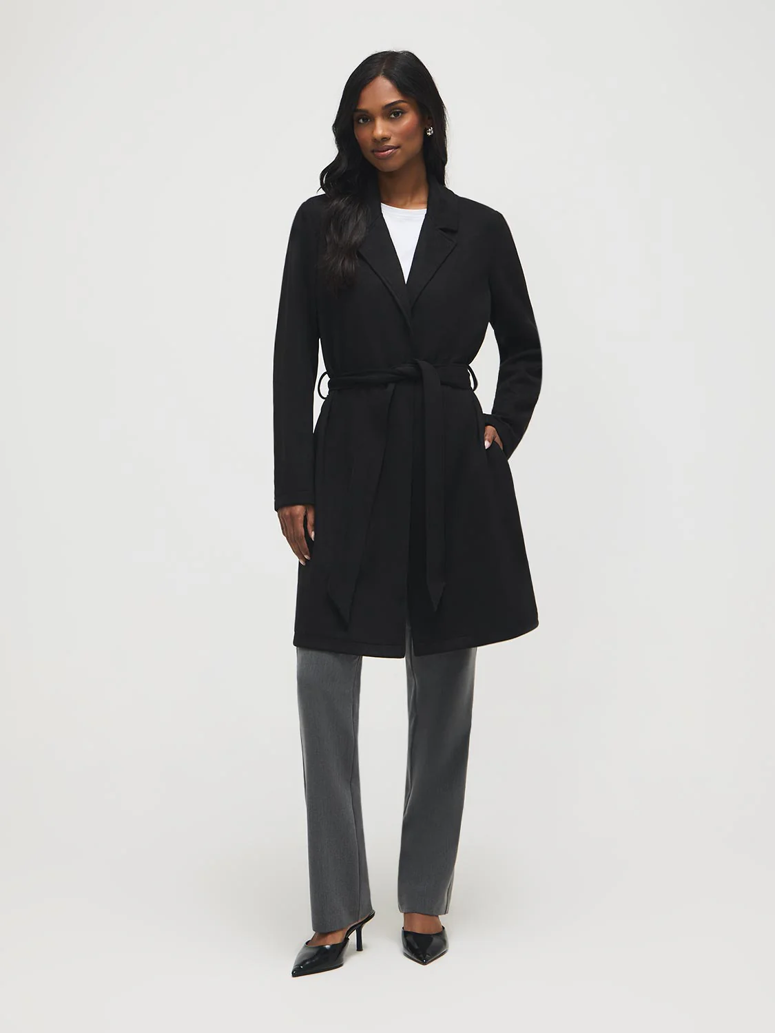Faux Suede Mid-Length Coat - Image 3