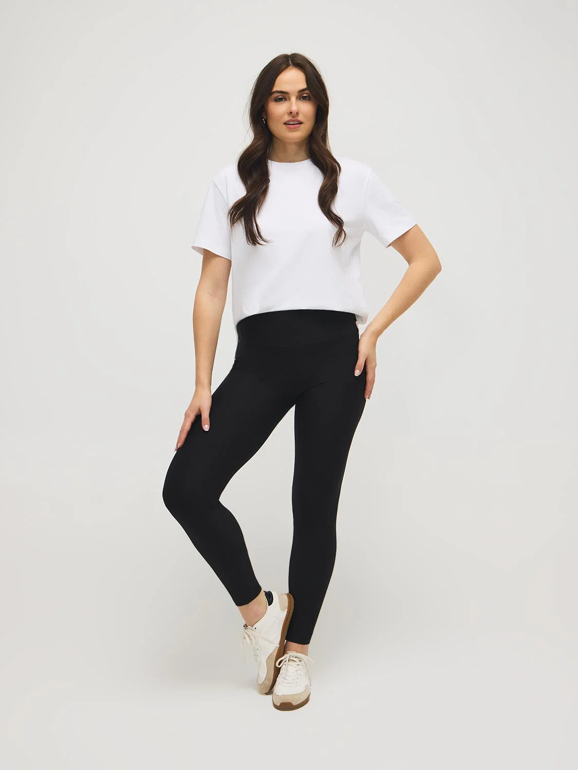 Wide Waistband Brushed Leggings - Image 3