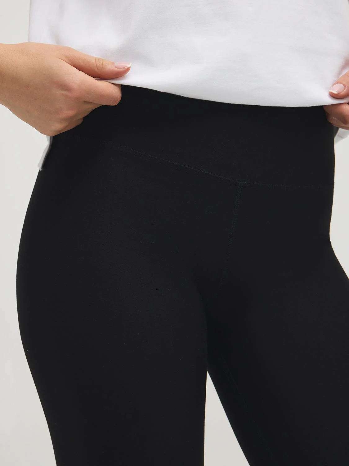 Wide Waistband Brushed Leggings - Image 4
