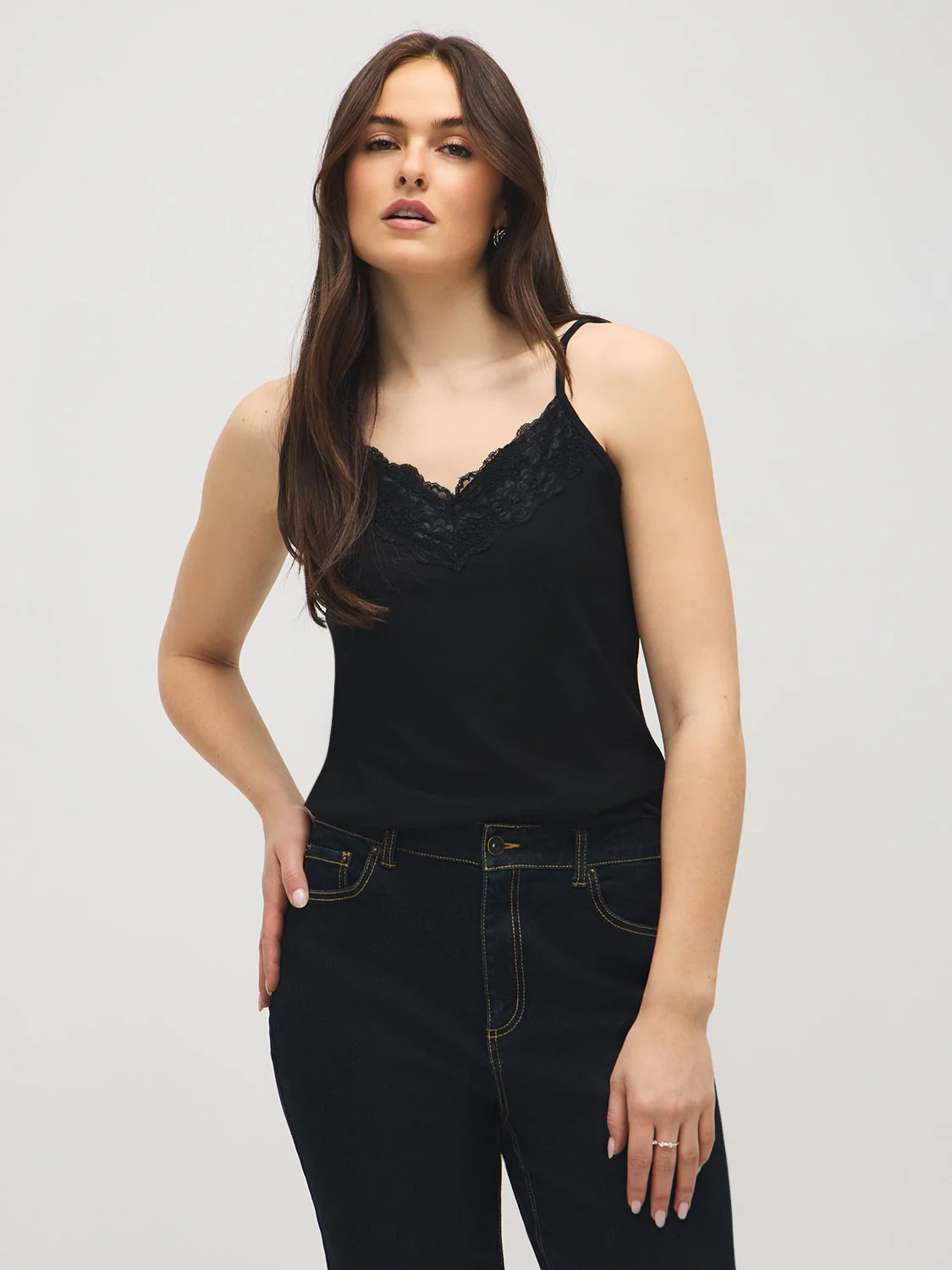 Cotton-Blend Tank Top With Lace Trim - Image 13