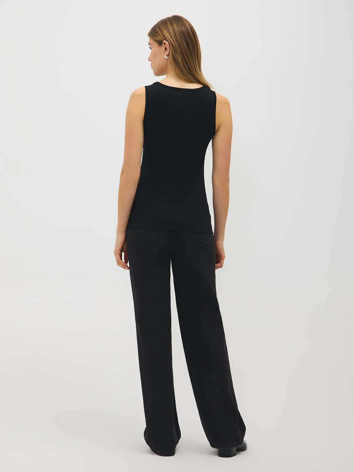 Cotton-Blend Scoop Neck Tank Top - Image 13