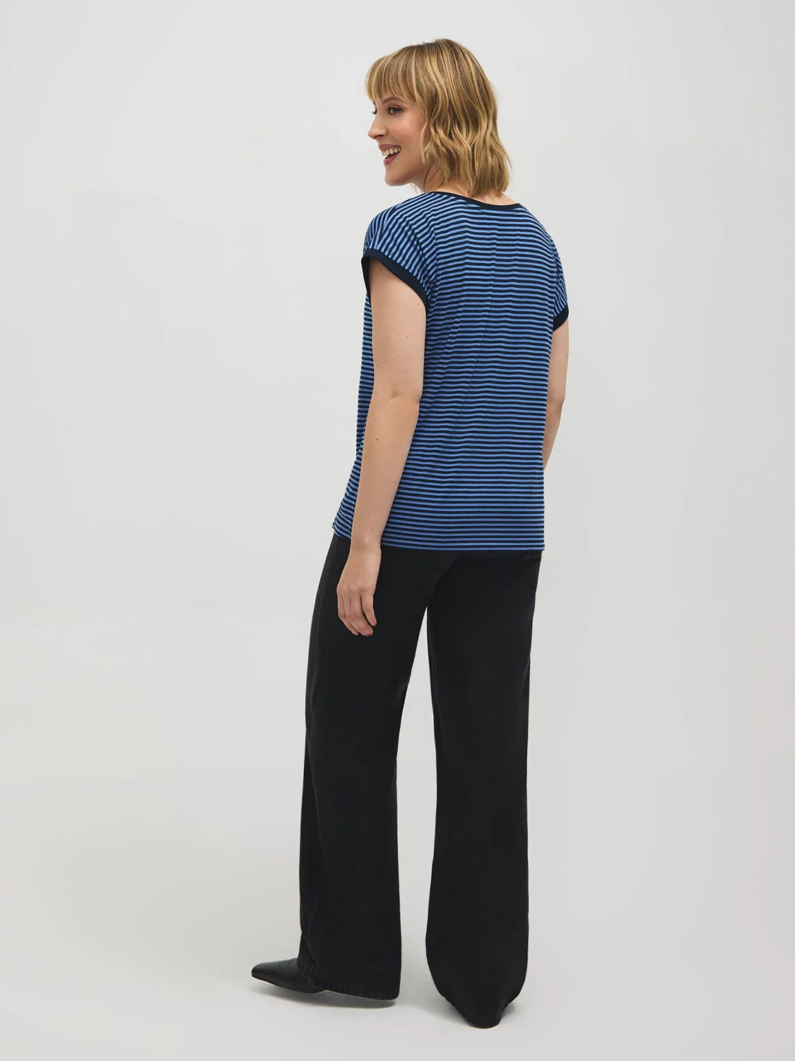Striped Cuffed Dolman Sleeve T-Shirt - Image 3