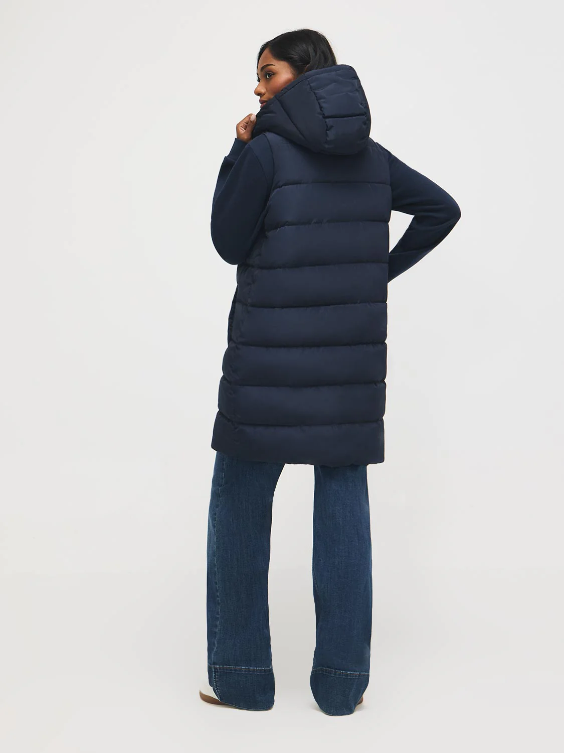 Long Hooded Puffer Vest - Image 18