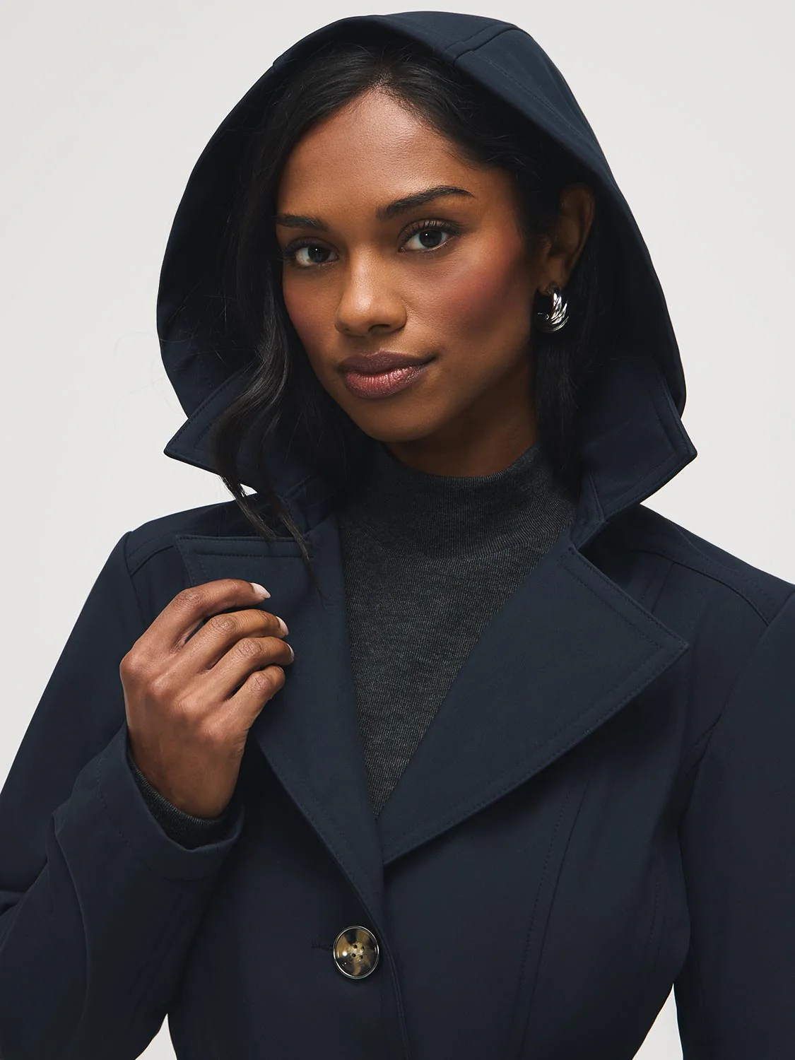 Mid-Length Hooded Trench Coat - Image 4