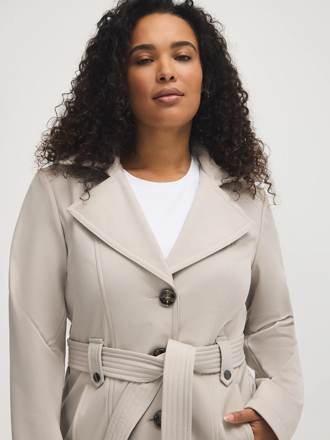 Mid-Length Hooded Trench Coat - Image 9