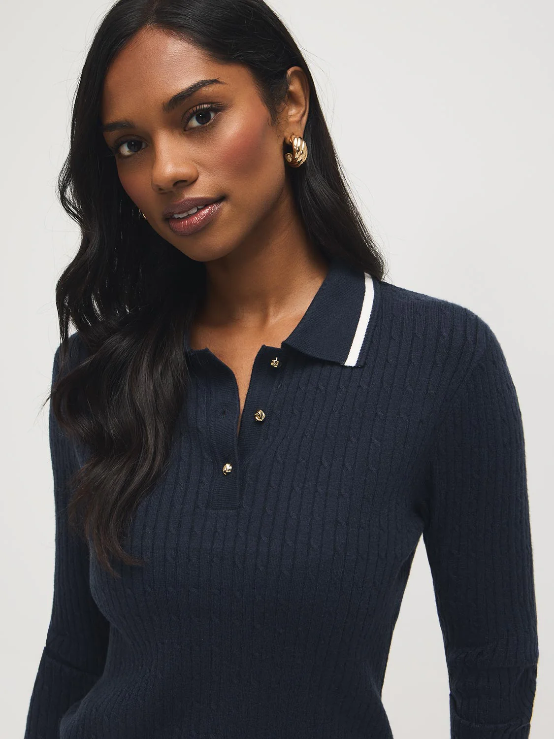 Johnny Collar Cable Knit Sweater - Image 8