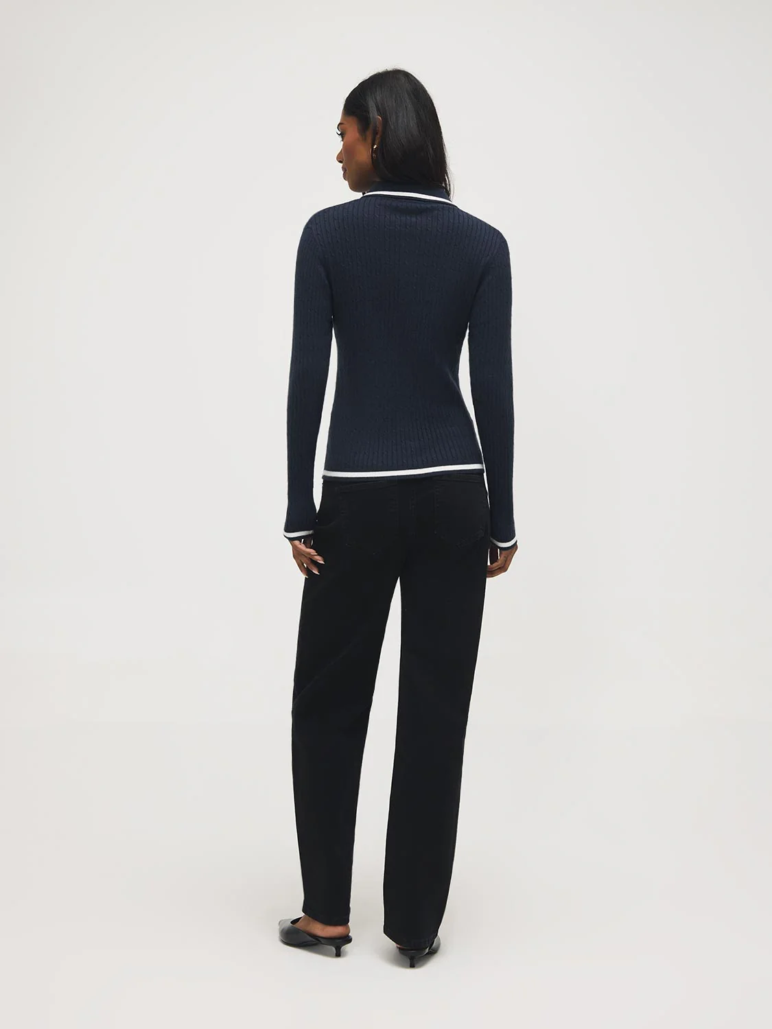 Johnny Collar Cable Knit Sweater - Image 9