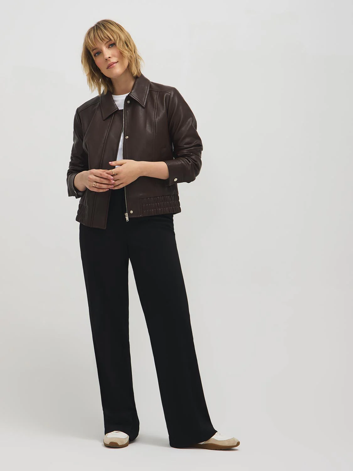 Faux Leather Bomber Jacket - Image 4