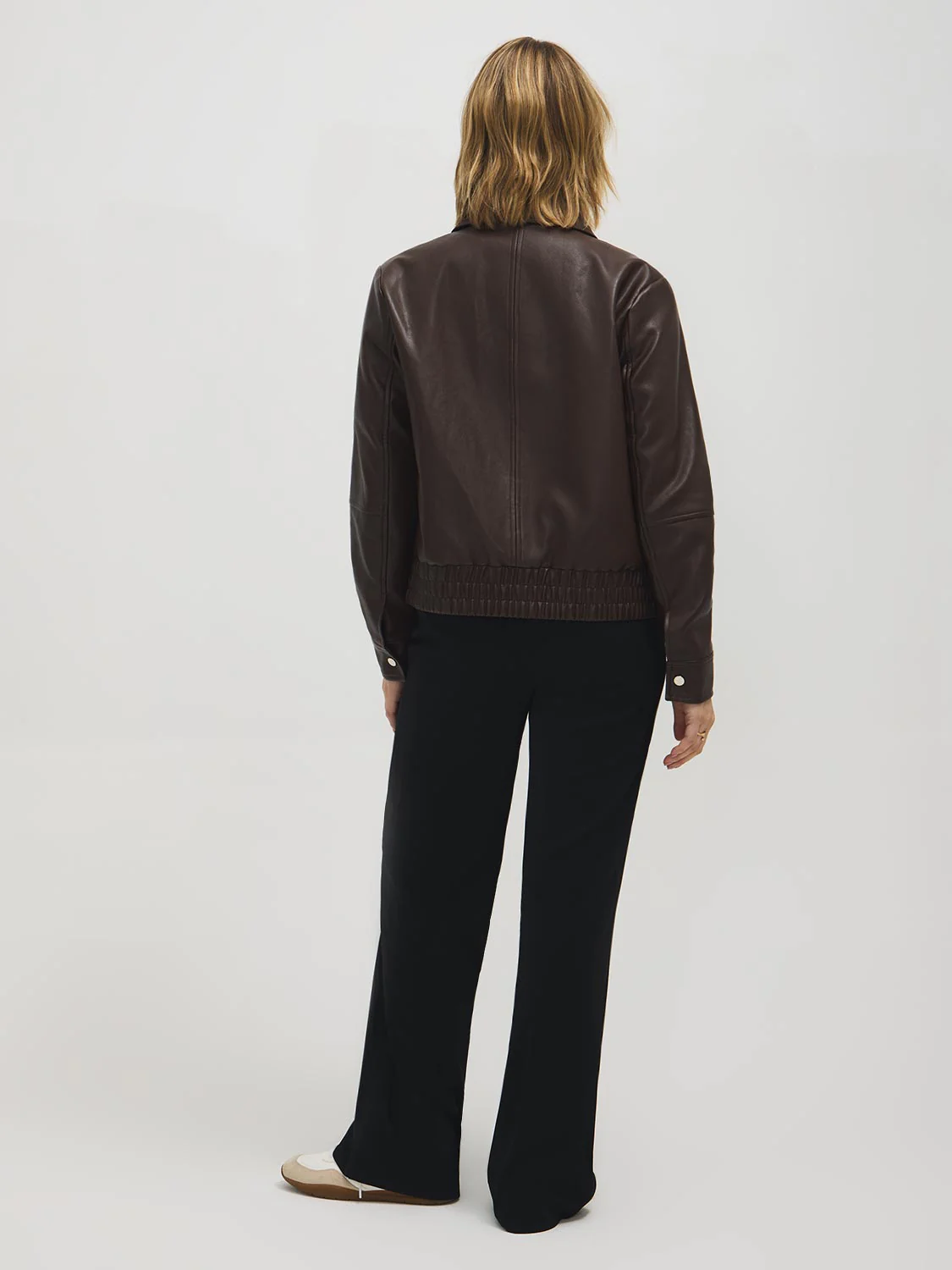 Faux Leather Bomber Jacket - Image 5