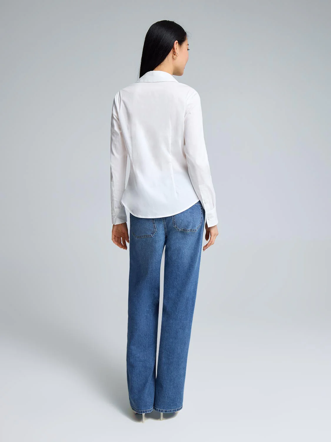 Cotton Blend Button-Up Blouse - Image 4