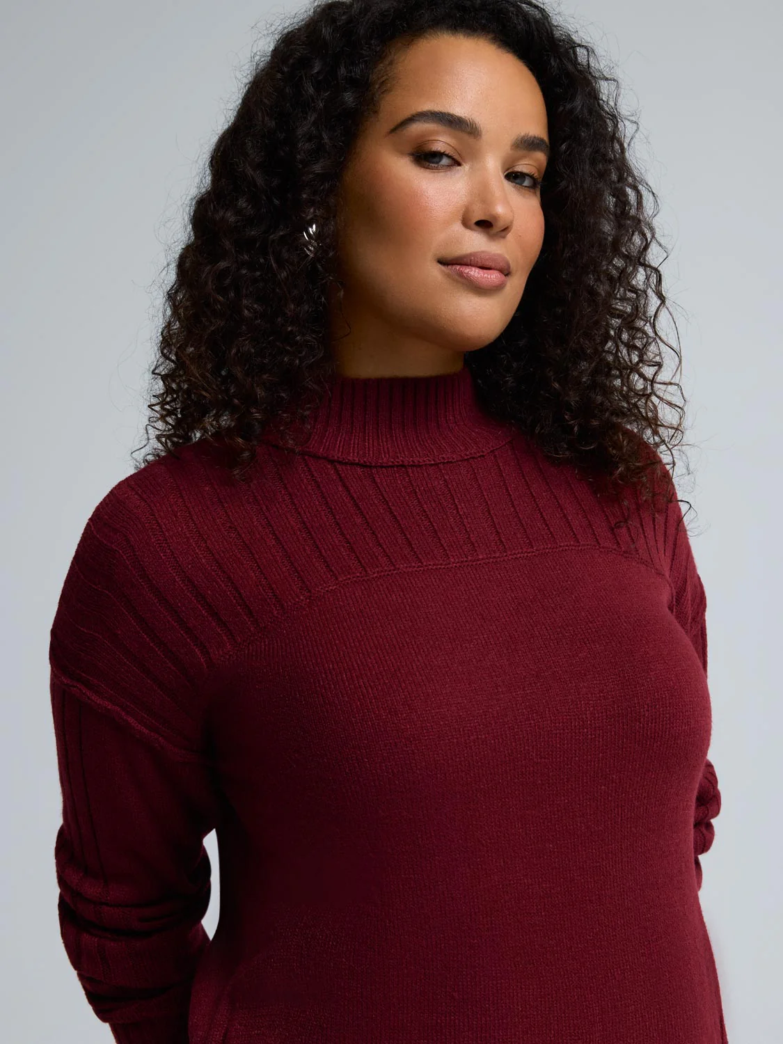 Mock Neck Tunic Sweater - Image 11