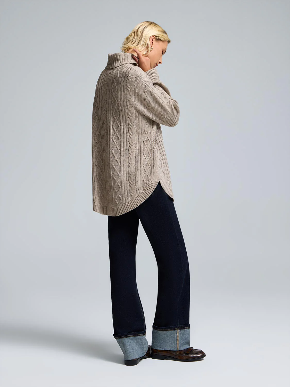Cable Knit Turtleneck Sweater - Image 4