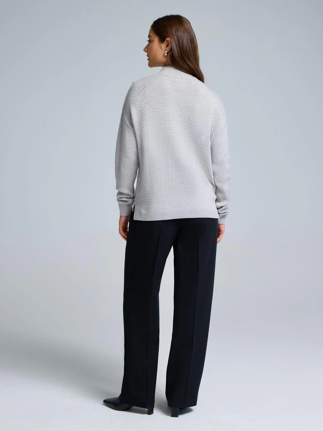 Ribbed Mock Neck Sweater - Image 4