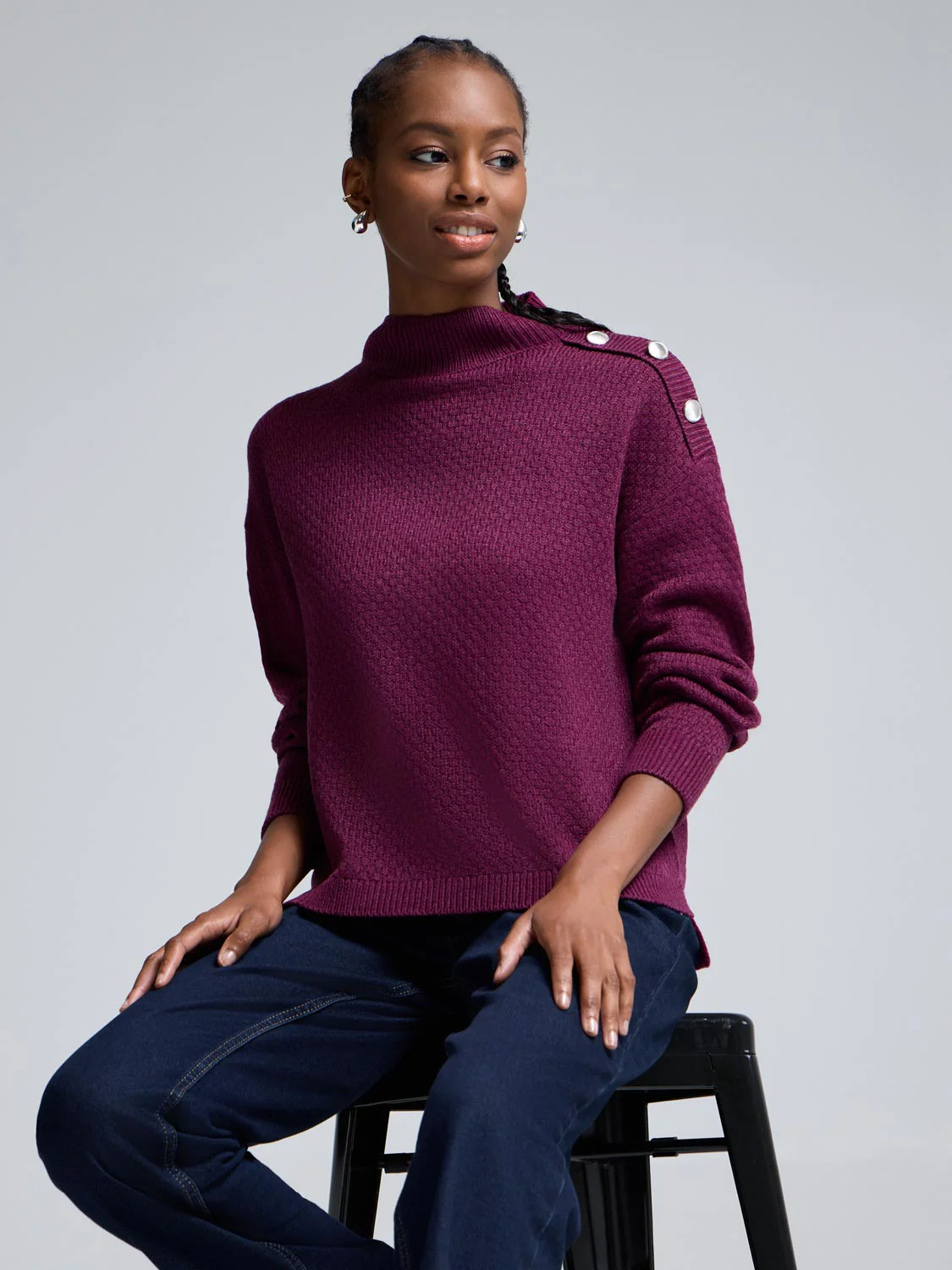 Ribbed Mock Neck Sweater - Image 5