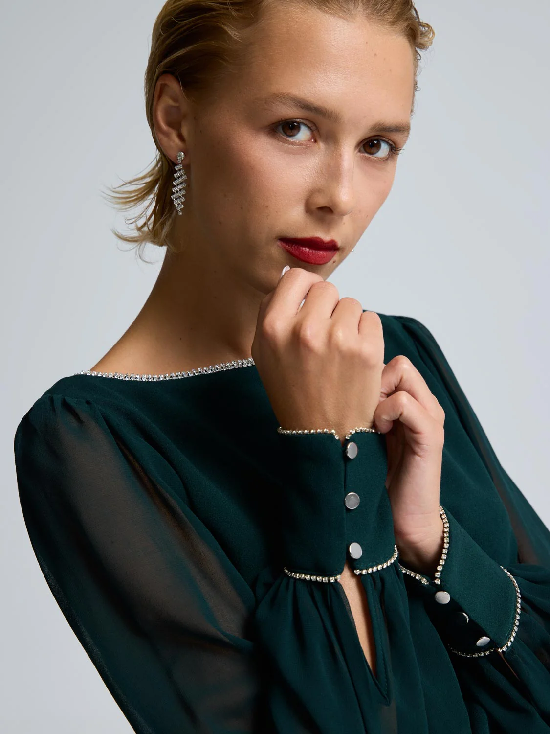 Rhinestone Boat Neck Top - Image 3