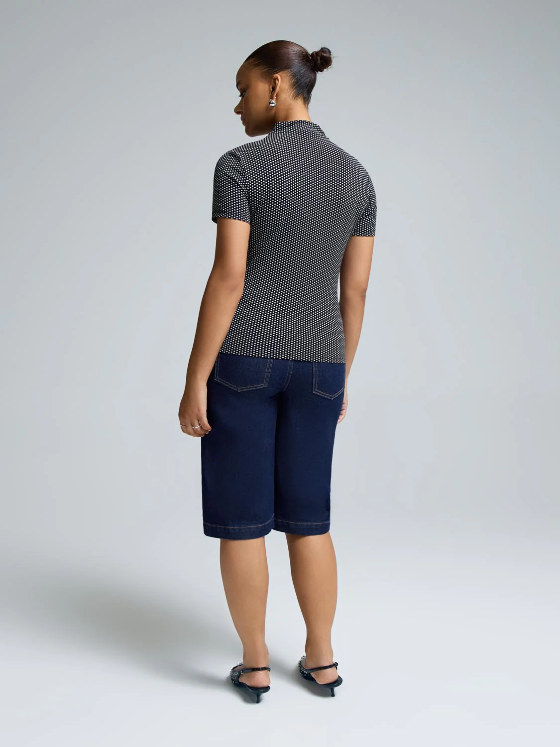 Funnel Neck Polka-Dot Top - Image 3