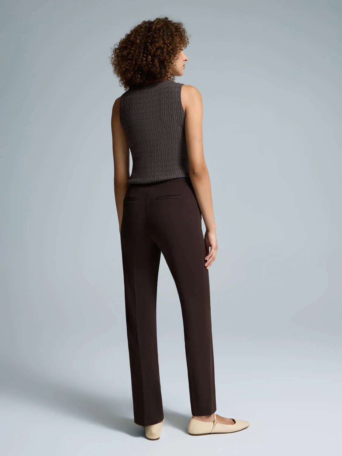 Straight Leg Clean Front Crepe Pants - Image 14
