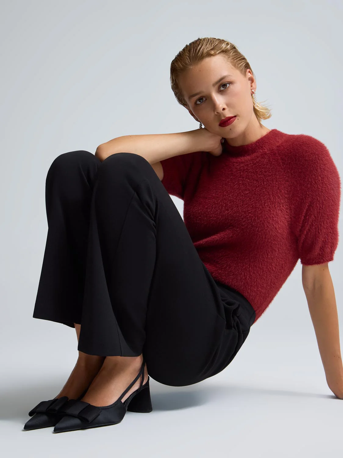 Crepe Bootcut Pants - Image 2