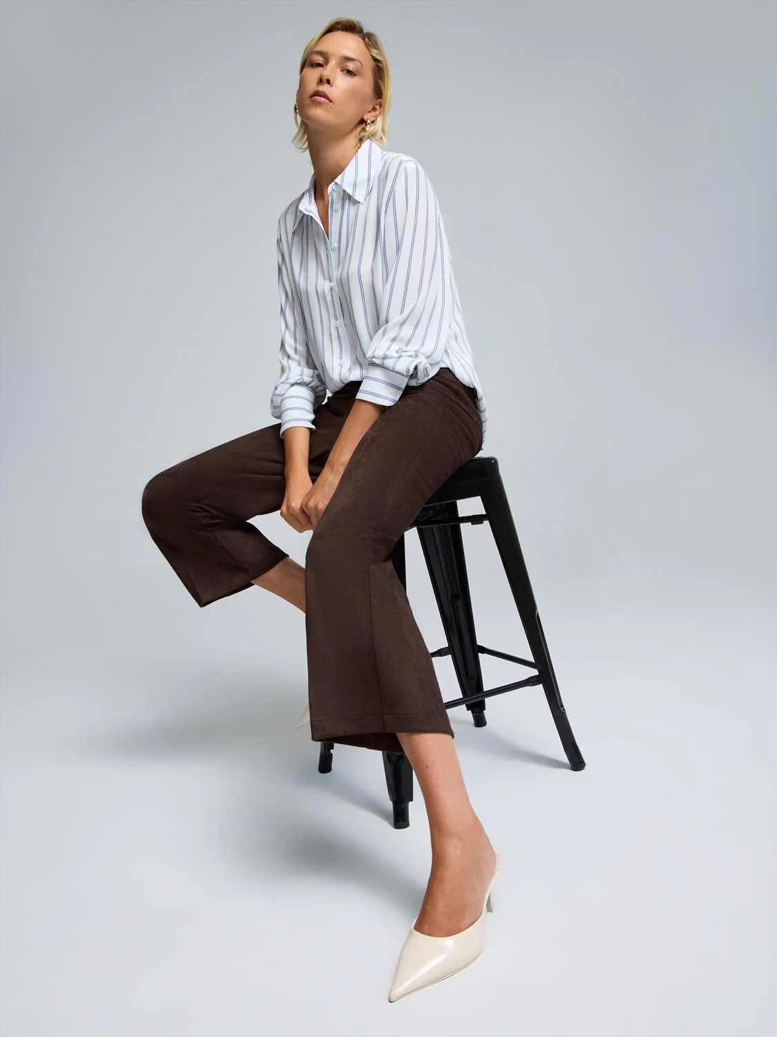 Faux Suede Culotte Pants - Image 5