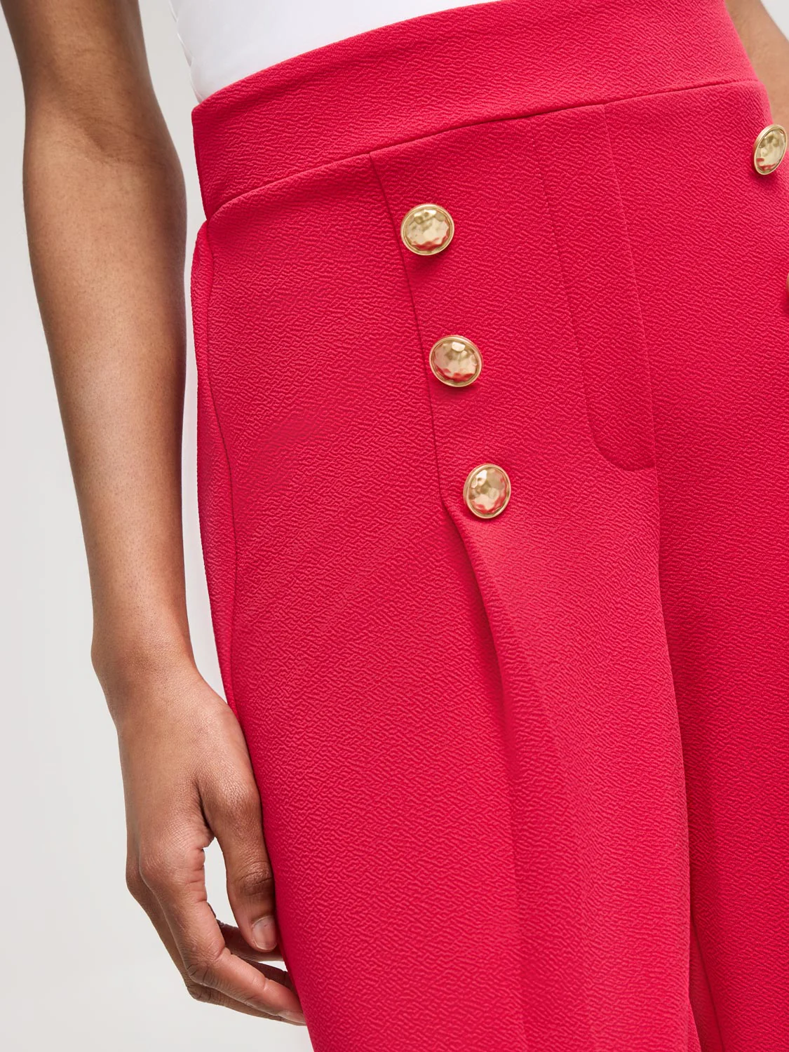 Wide-Leg Gaucho Pants With Button Details - Image 5