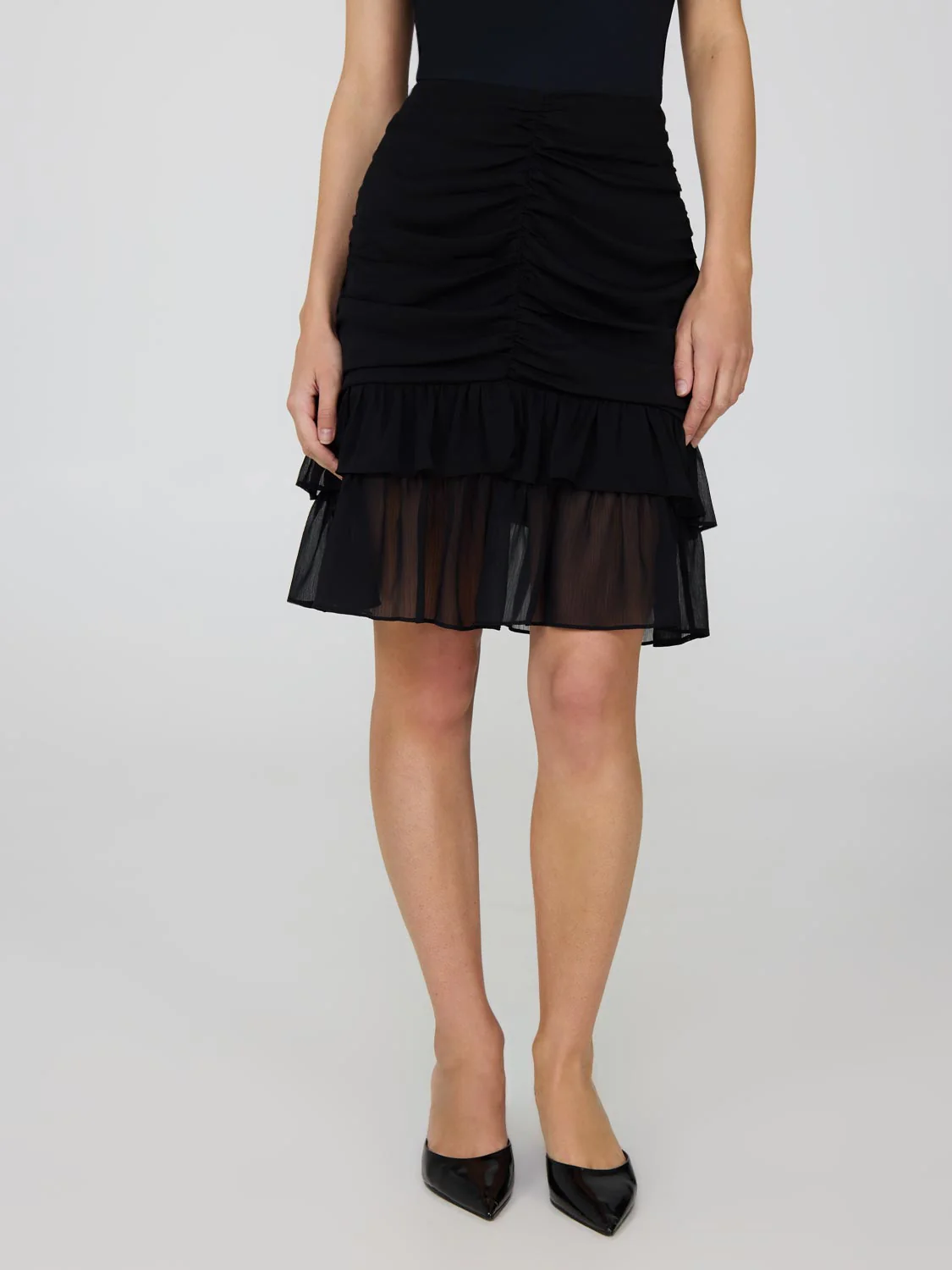 Ruched Front Tiered Short Skirt - Image 5