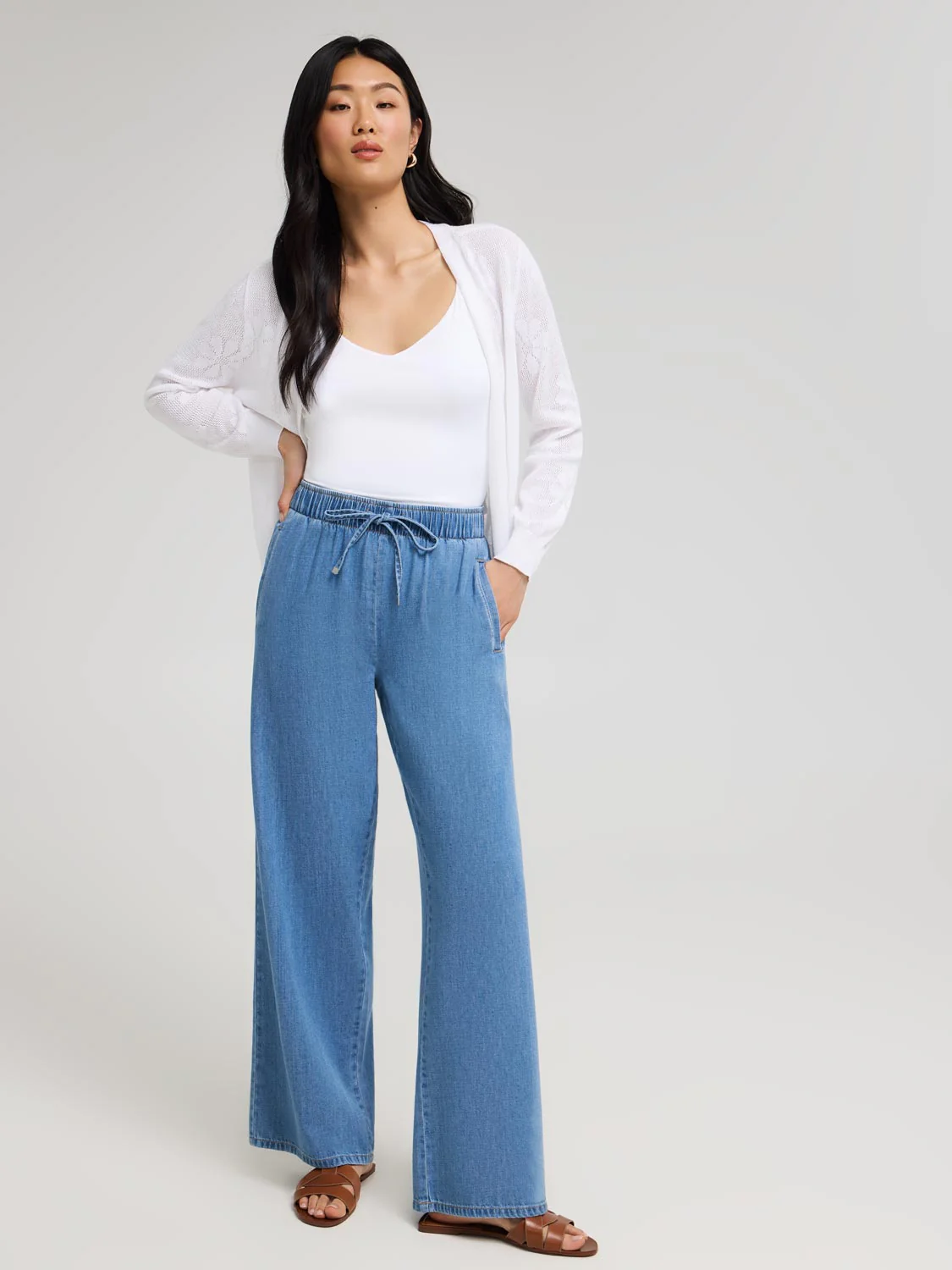Denim Wide-Leg Pants - Image 2