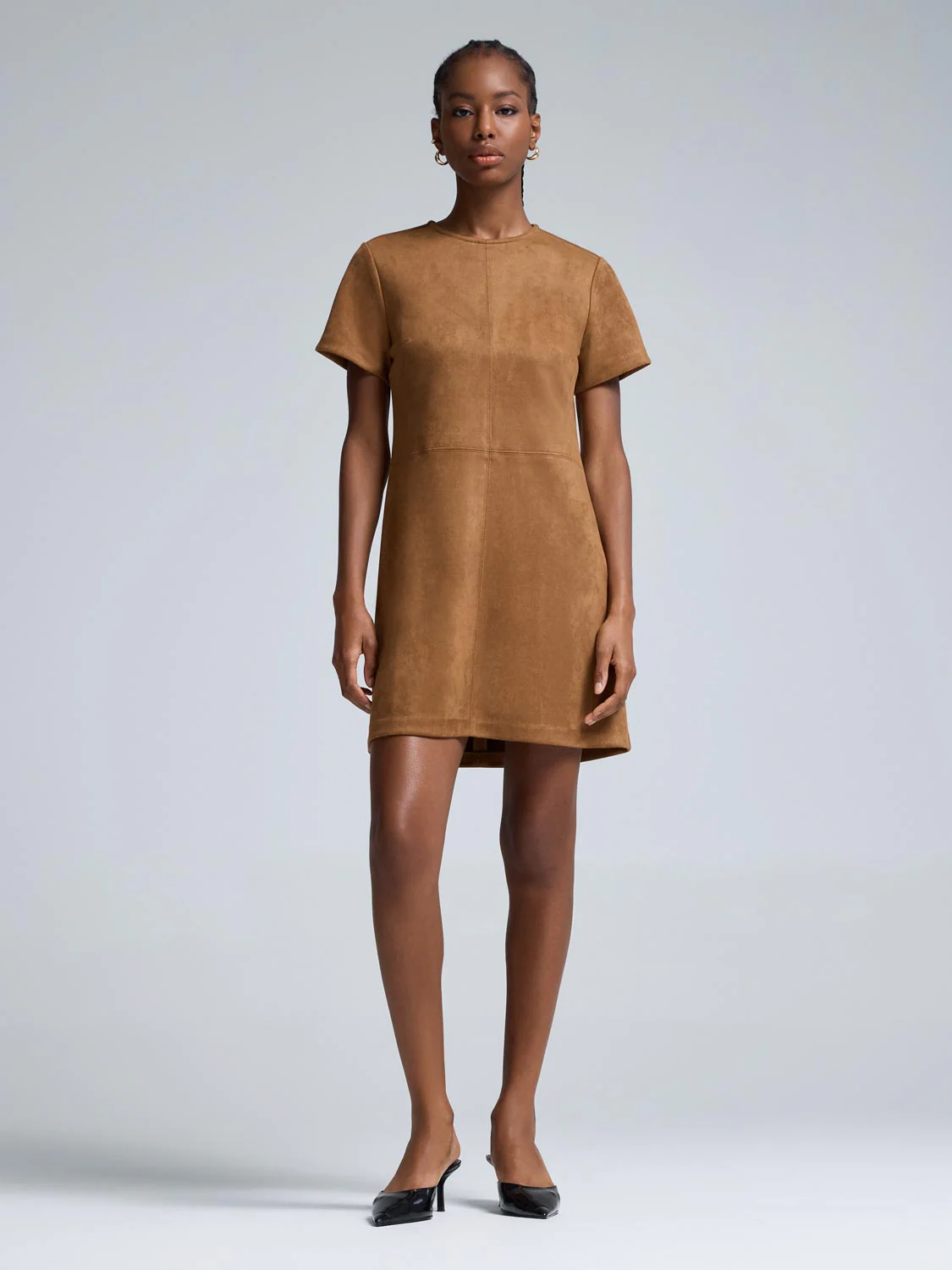 Faux Suede Mini Dress - Image 2