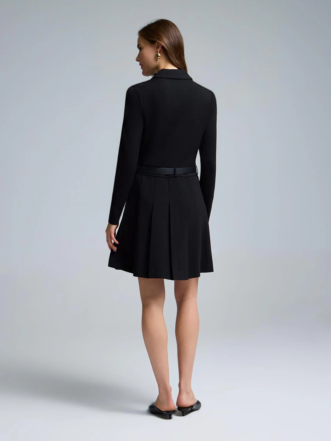 2-Fer Collared Pleated Mini Dress - Image 5