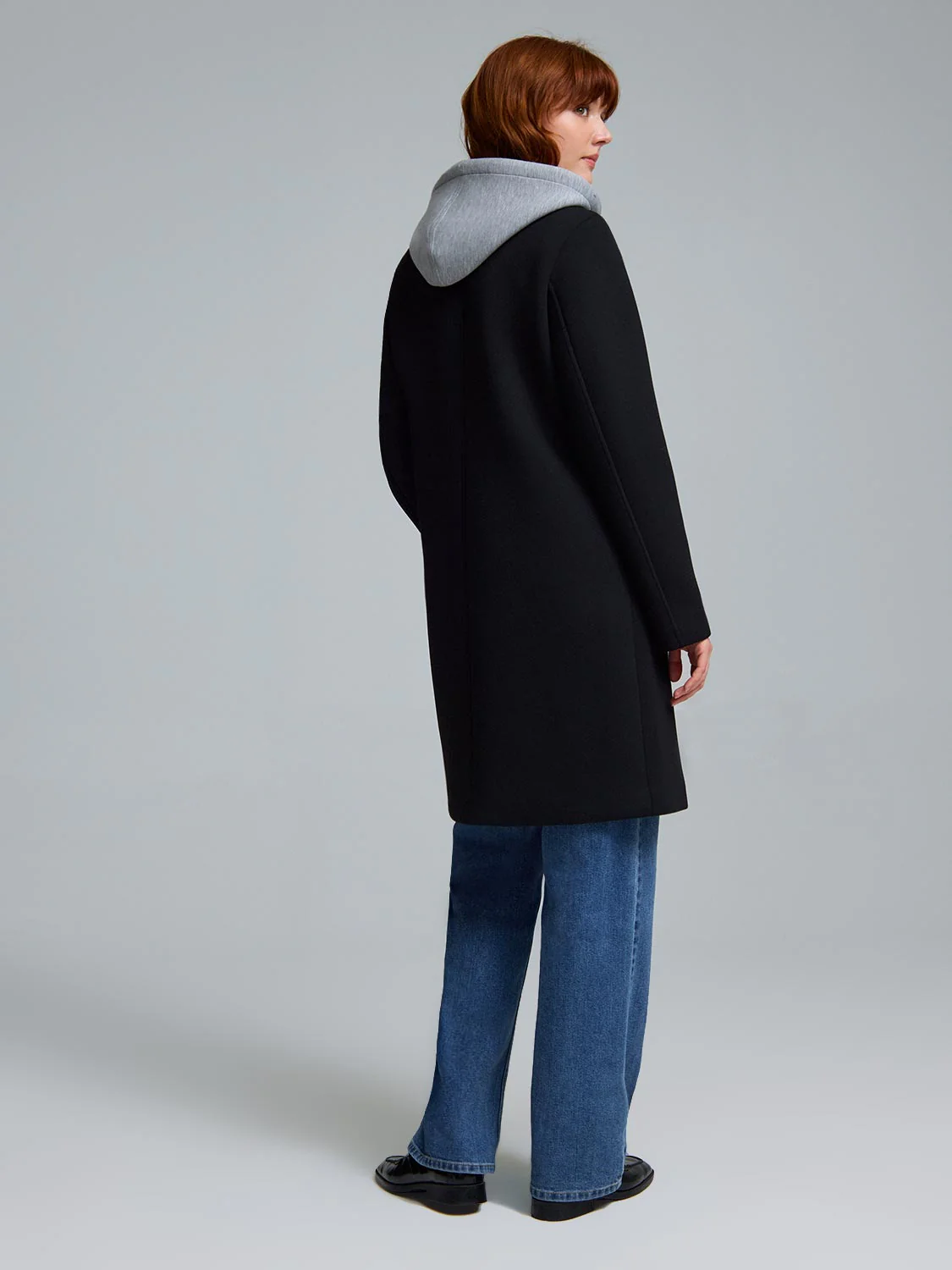 Mid-Length Coat With Removable Hood - Image 5