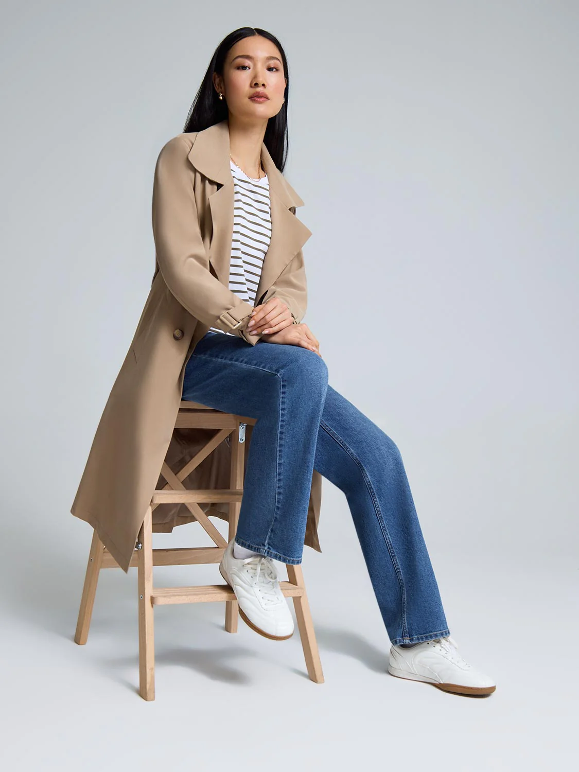 Belted Mid-Length Trench Coat - Image 3