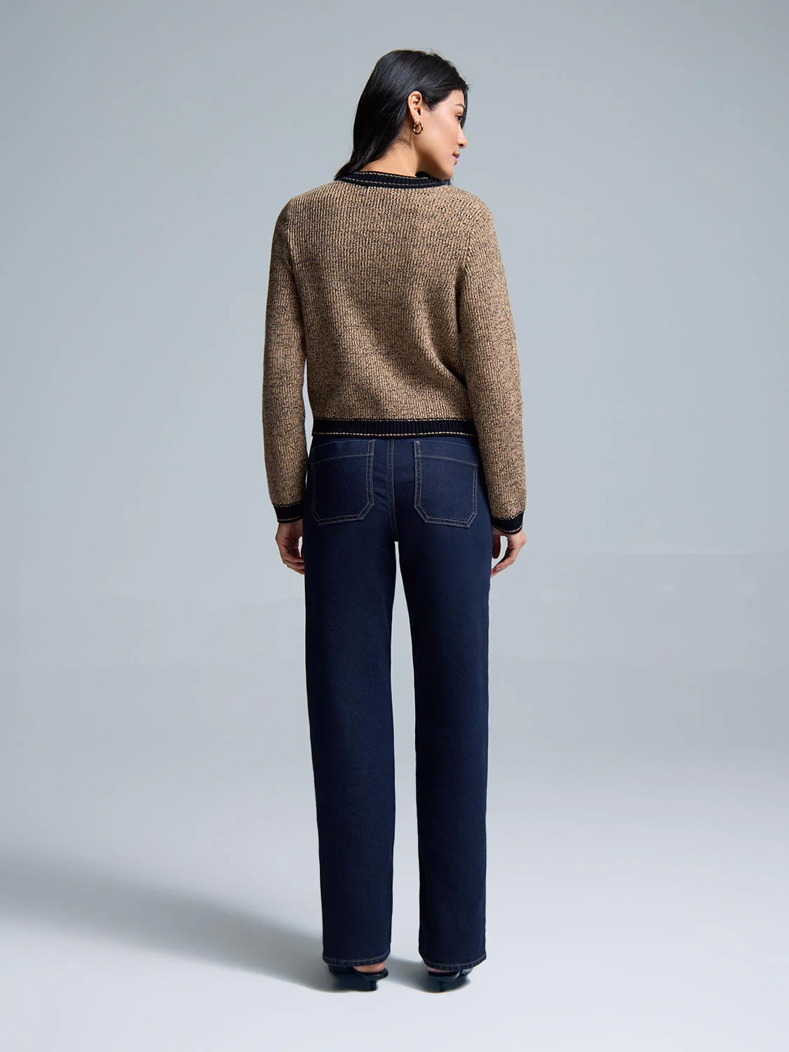 Metallic Button-Front Cardigan - Image 2