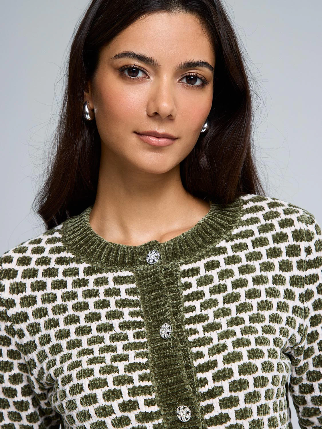 Chenille Jacquard Cardigan - Image 6