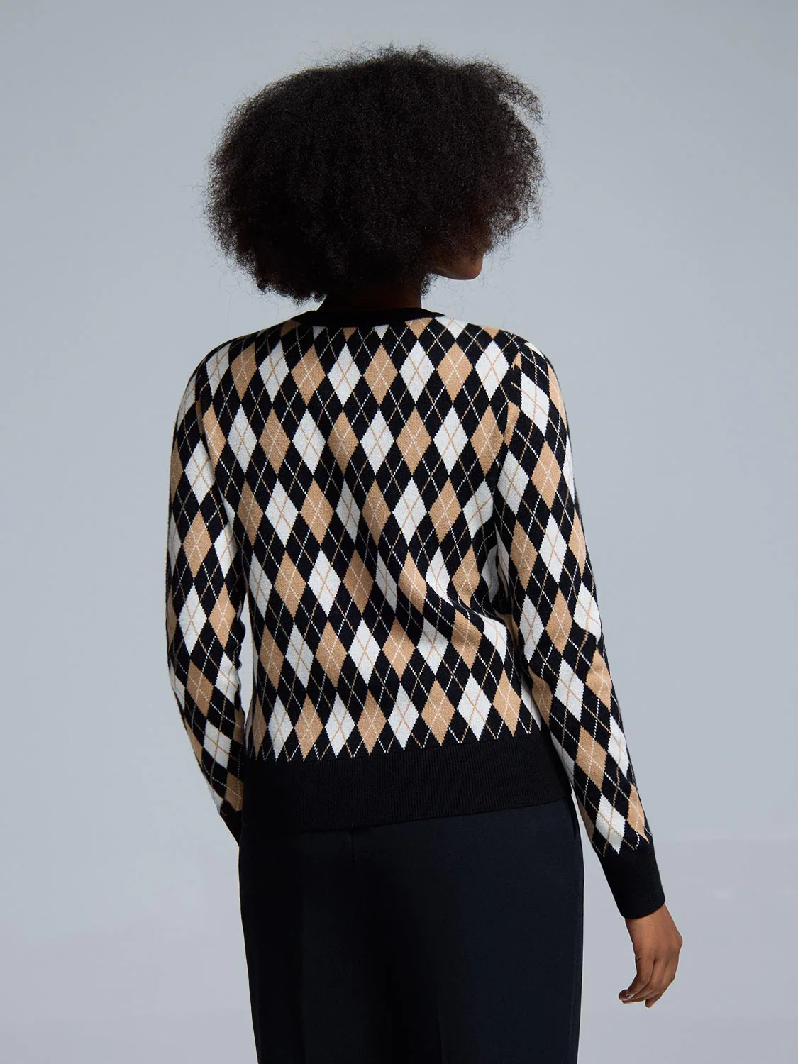 Jacquard Button-Front Cardigan - Image 4