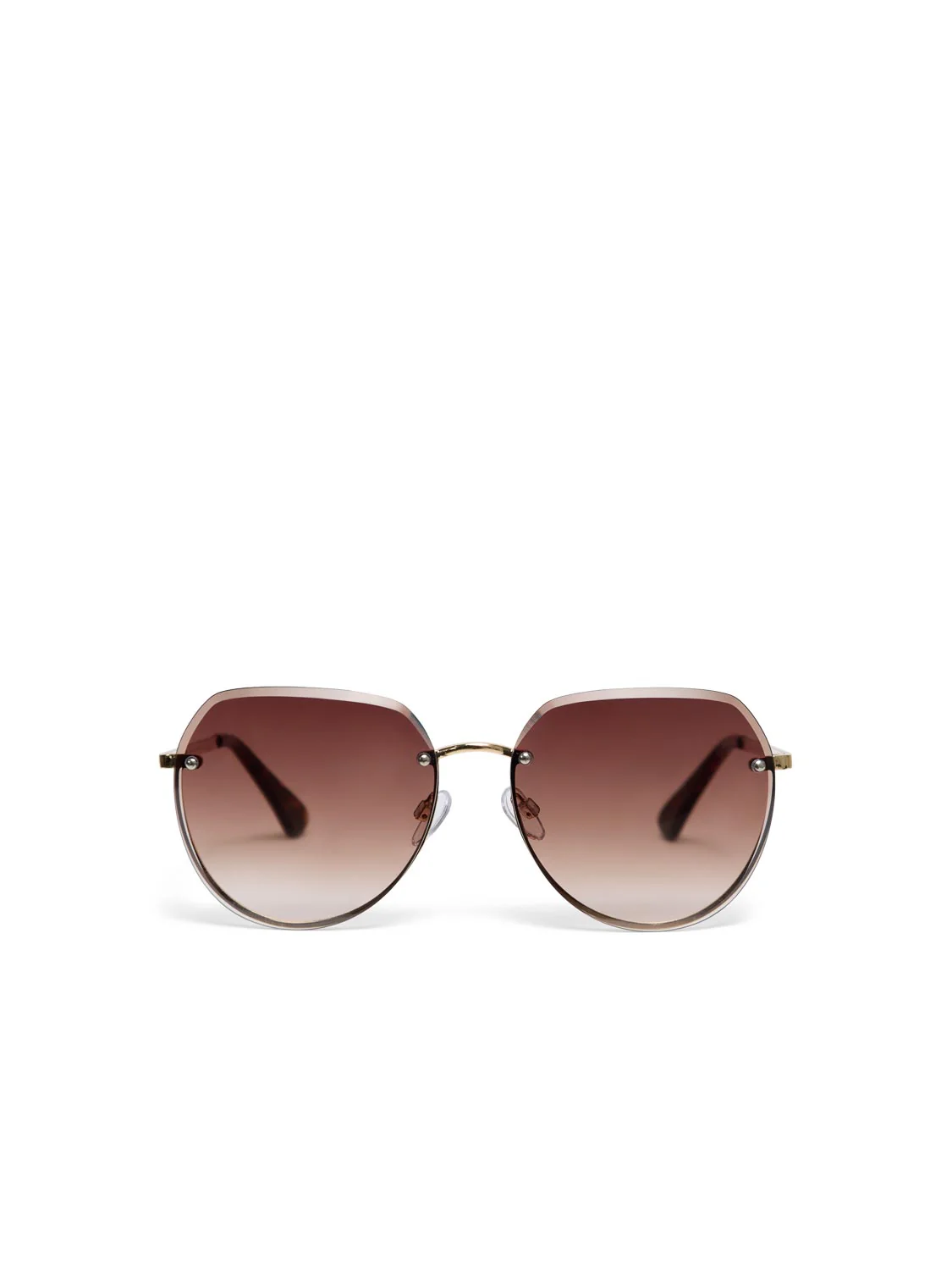 Aviator Frame Sunglasses With Gold Metal Arms - Image 2