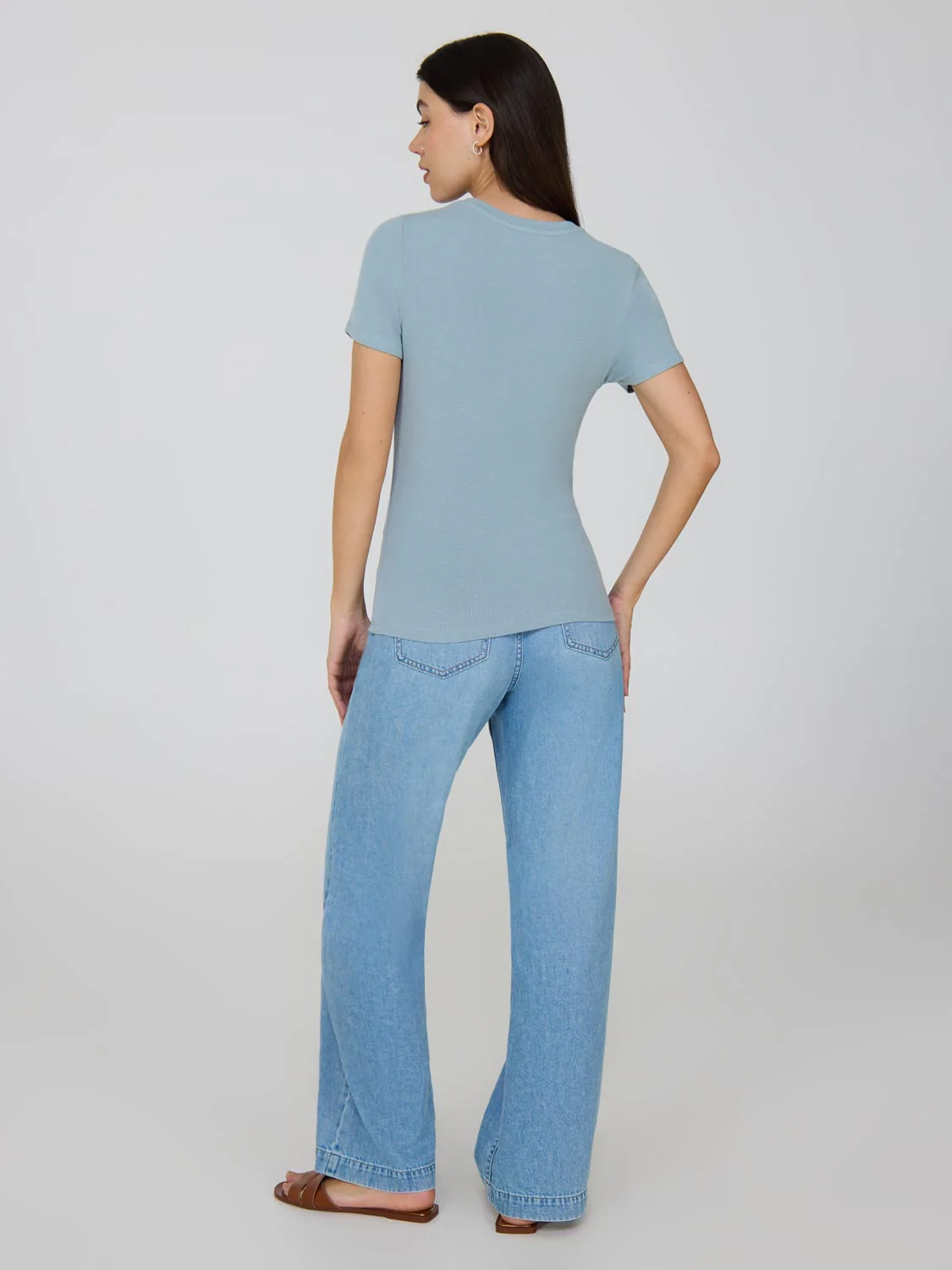 Ribbed Crew Neck T-Shirt - Image 3