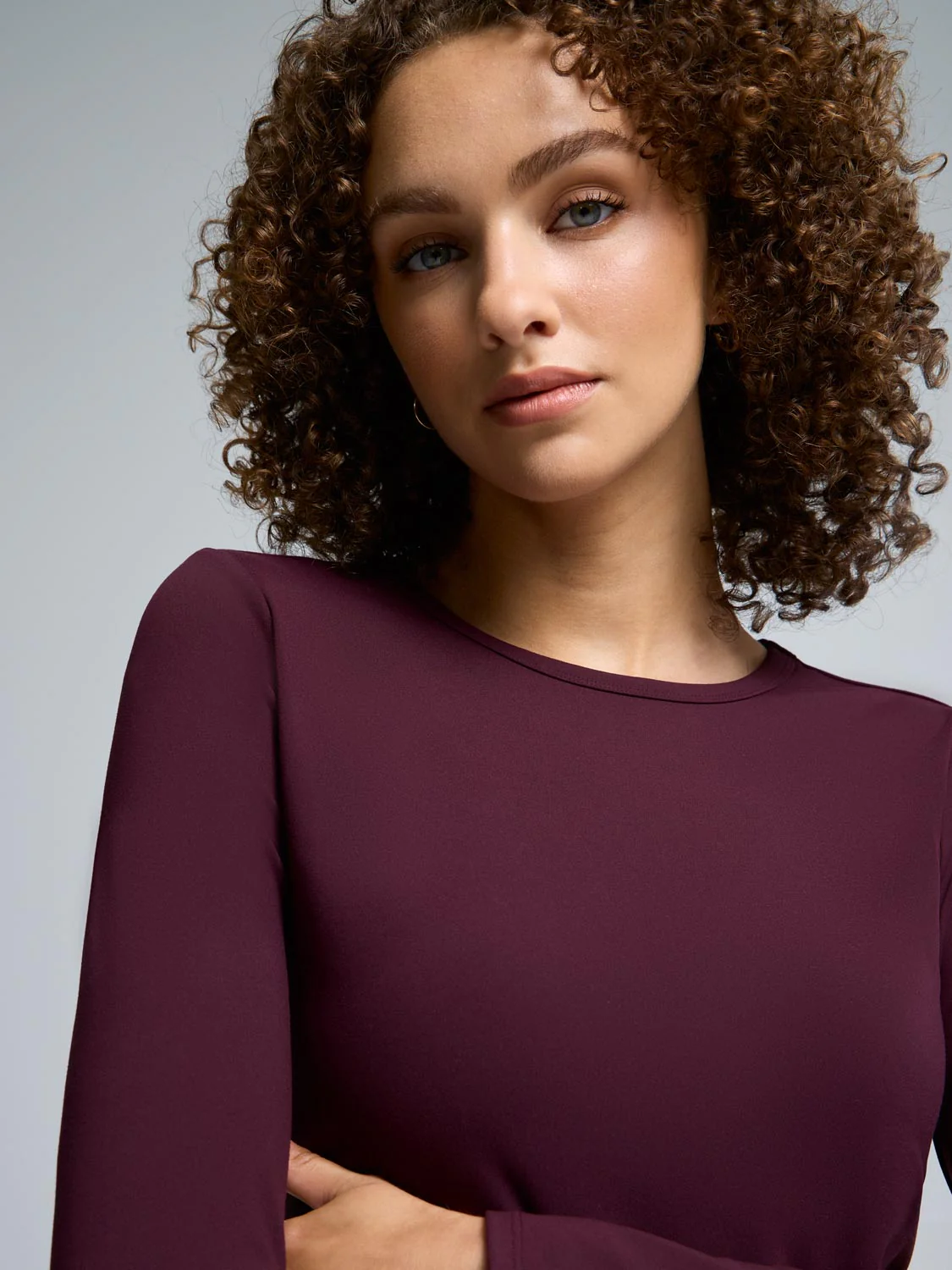 Brushed Long Sleeve Cropped T-Shirt - Image 2