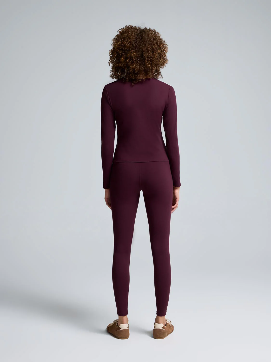 Brushed Long Sleeve Cropped T-Shirt - Image 3