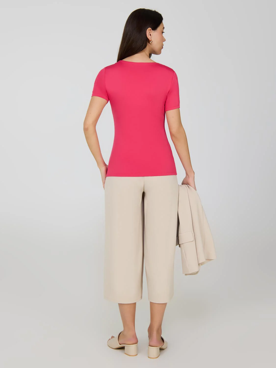 Double Layer Scoop Neck T-Shirt - Image 3
