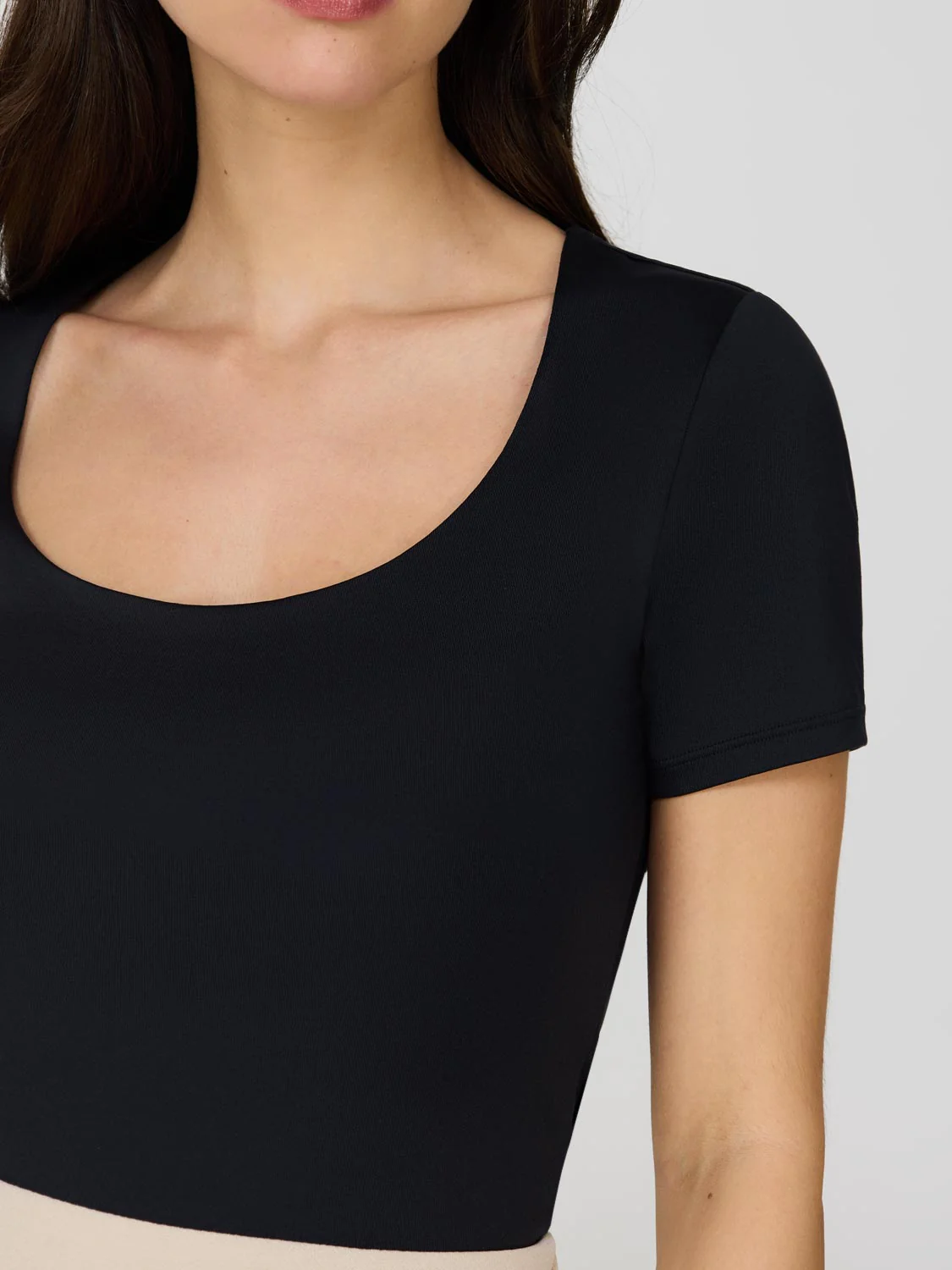 Double Layer Scoop Neck T-Shirt - Image 5