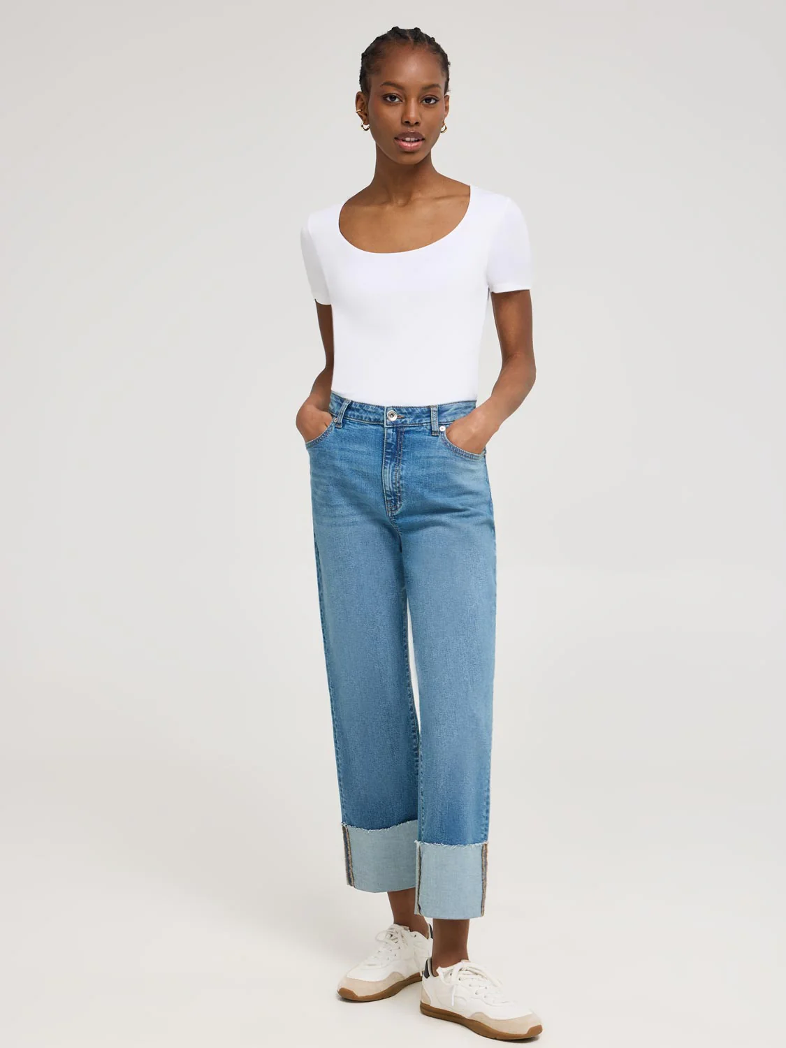 Double Layer Scoop Neck T-Shirt - Image 7