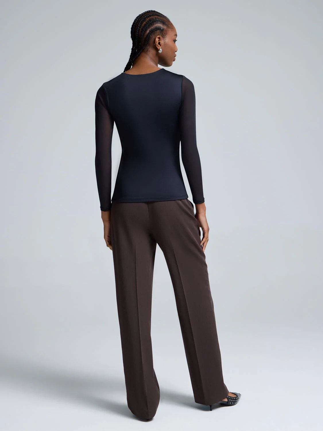 Mesh Sleeve Double Layer Top - Image 4