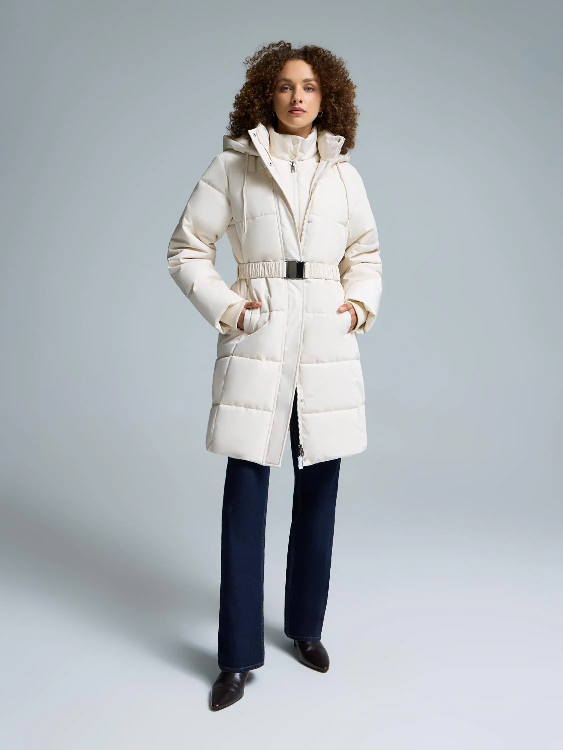 Belted Mid-Length Puffer - Image 3