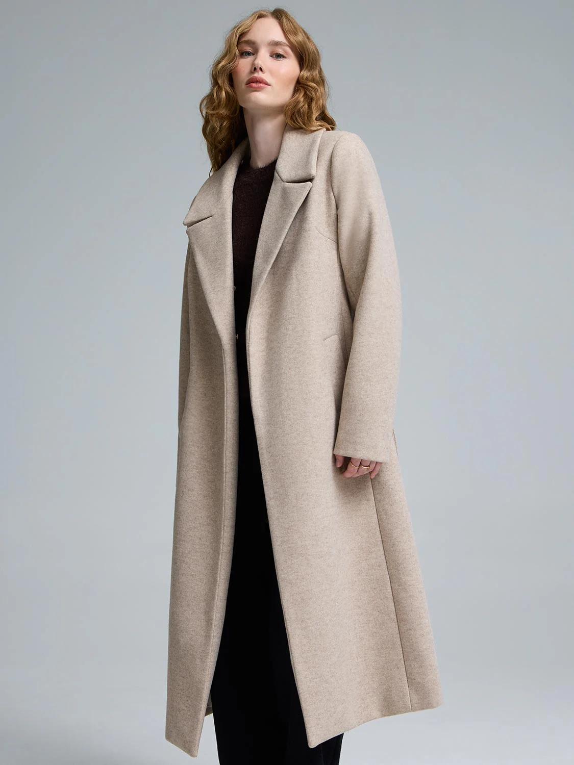 Faux Fur Collar Wrap Coat - Image 9