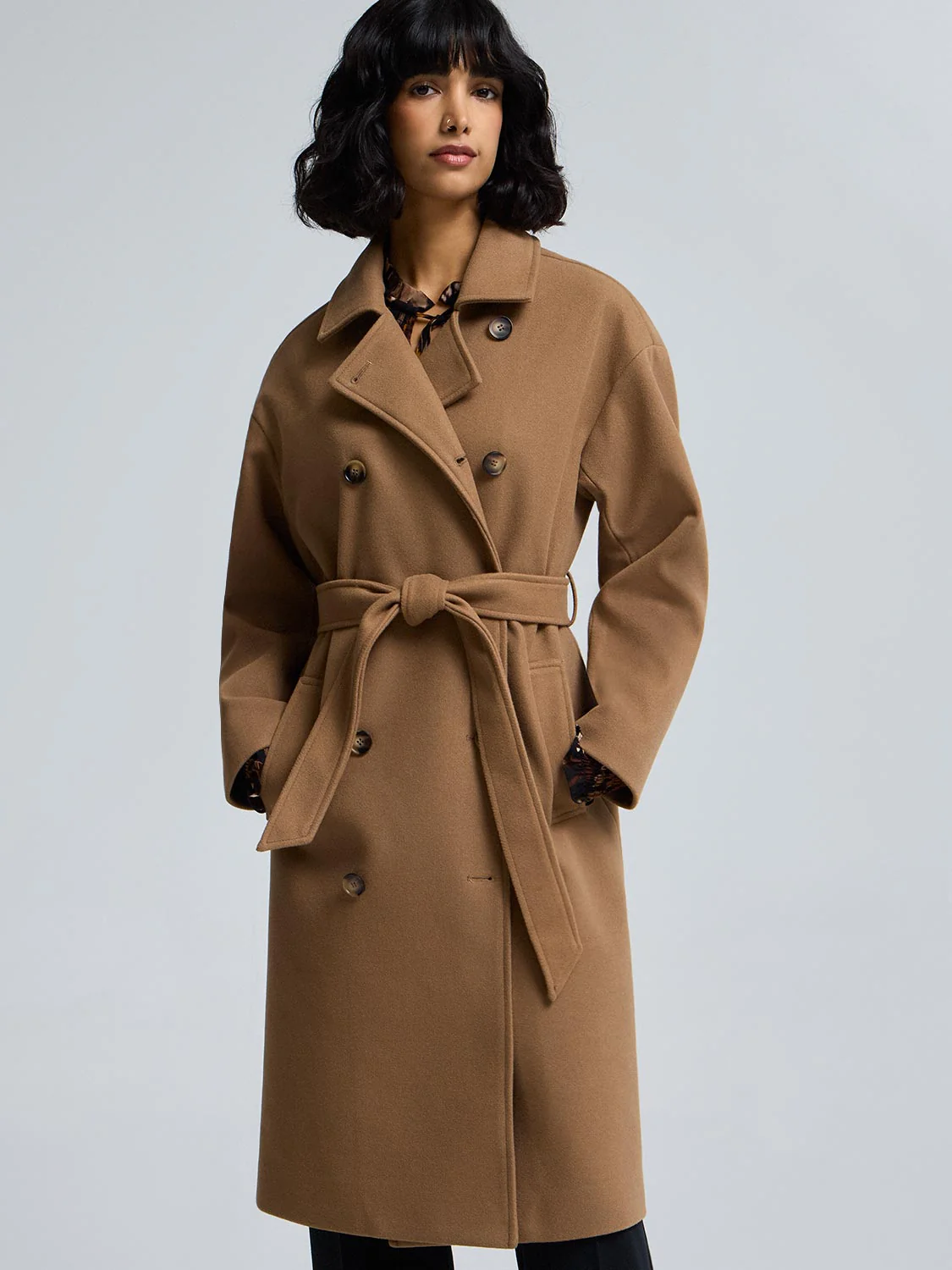 Faux Wool Trench Coat - Image 5