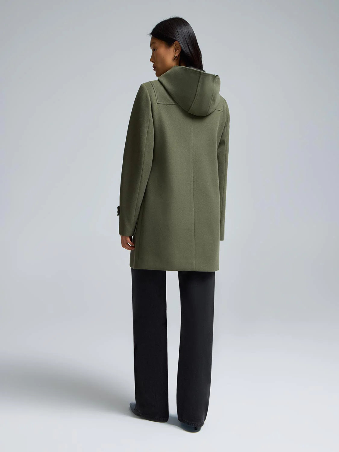 Hooded Faux Wool Trench Coat - Image 5