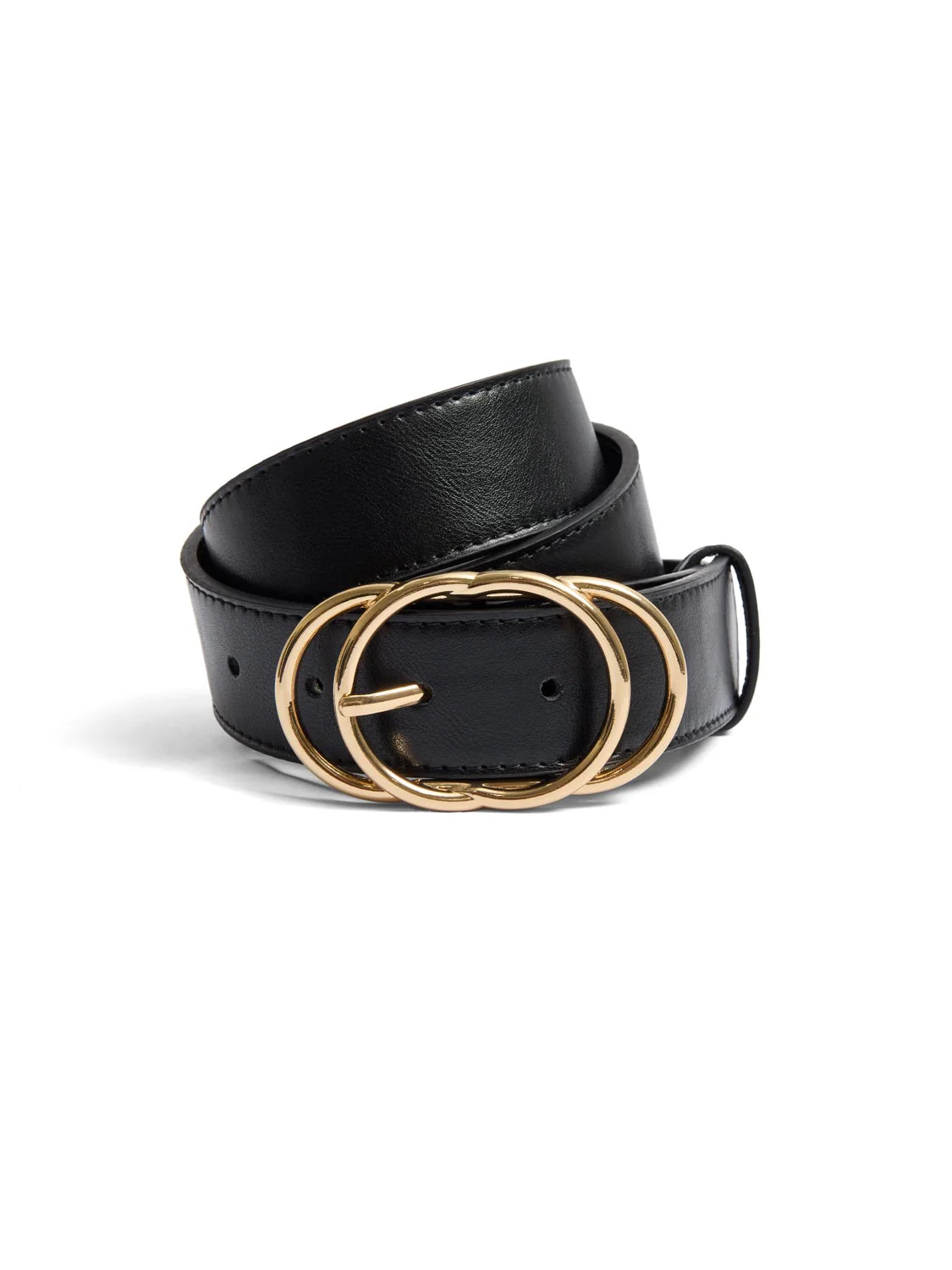 Faux Leather Gold Buckle Belt - Image 2